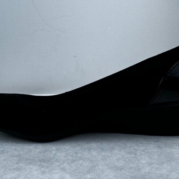 Anne Klein Sport Wisher Womens Black Textile Upper Slip On Wedge Pump Shoes 9M - Picture 10 of 11